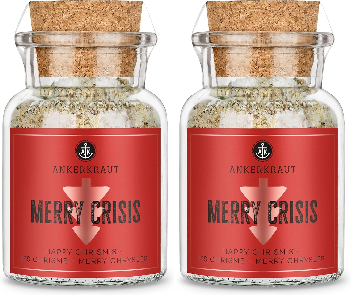 Ankerkraut "Merry Crisis" Anlass-Gewürz, Aioli Pfeffer Salz zum Verschenken, Gewürz Geschenk mit Knoblauch, 155 g en corcho