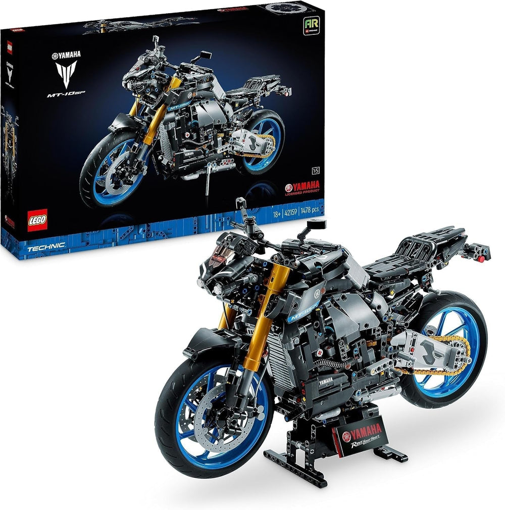 LEGO 42159 Technic Yamaha MT-10 SP Kit de Modelo de Motocicleta para Adultos, Auténtico Modelo de Vehículo con Motor de 4 Cilindros, Dirección Funcional y Aplicación Ar, Regalo para Hombres y Mujeres Kits de Construcción Besuche den LEGO-Store Technic Yamaha