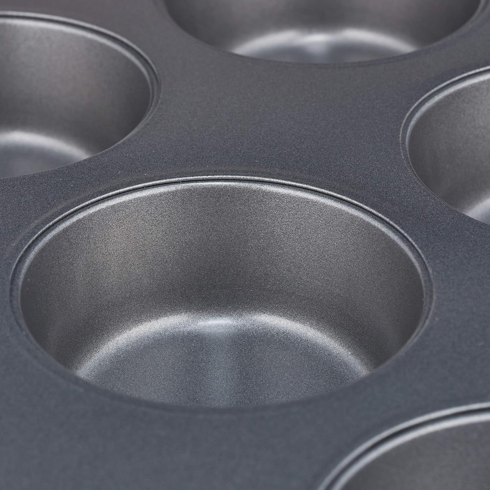 Relaxdays Muffinform, 2er Set, 12er Muffinbleche, Antihaftbeschichte, Carbonstahl, Muffins & Cupcakes, Ø 6,5 cm, Trigo, 10030825 Moldes y bandejas para repostería Naty Shop