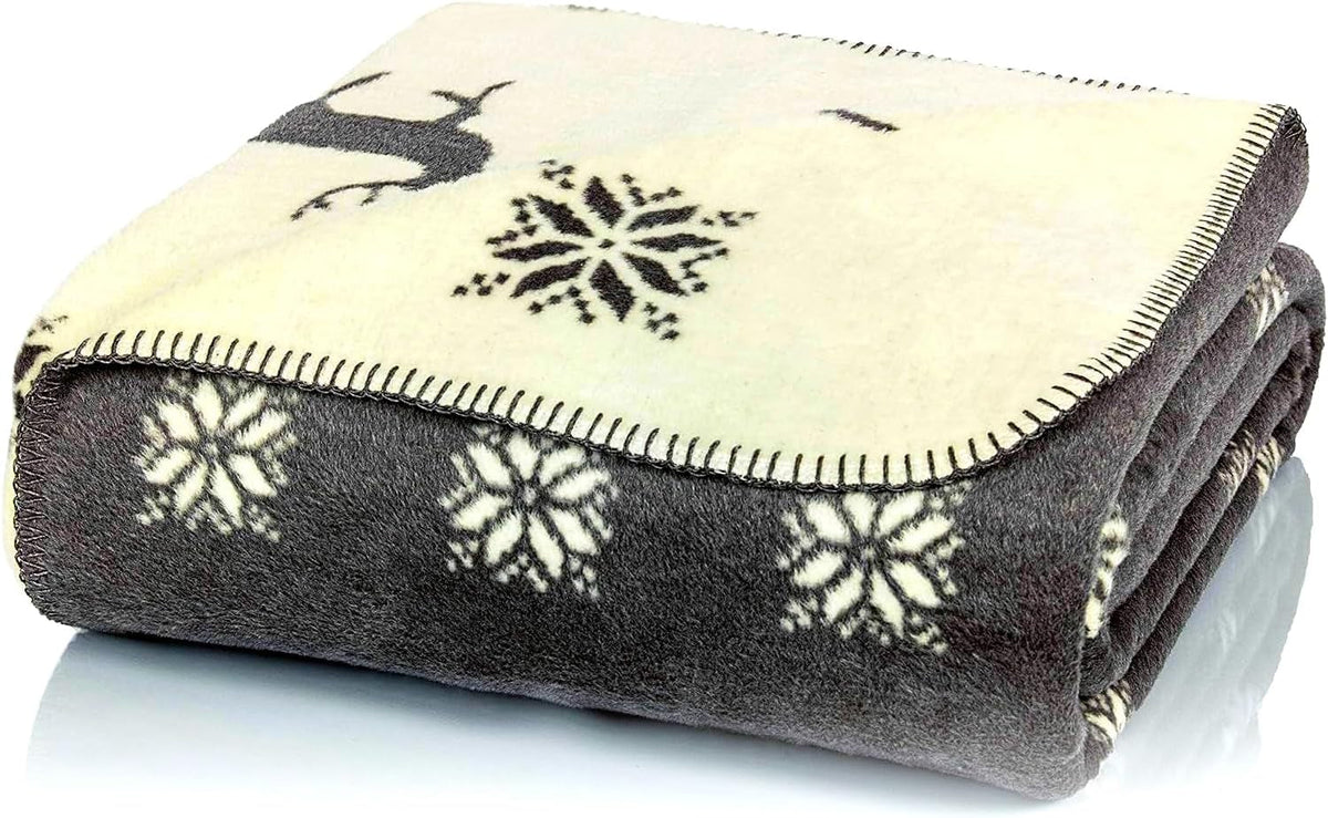 Glart Manta Reno Gris-Beige XL 150X200 Cm, Manta de Lana Suave y Cálida como Manta para Sofá, Funda para Sofá y Cama, Manta de Felpa - Sin Mangas. Ideal para el sofá y la habitación infantil Camas y Mantas Glart Título predeterminado