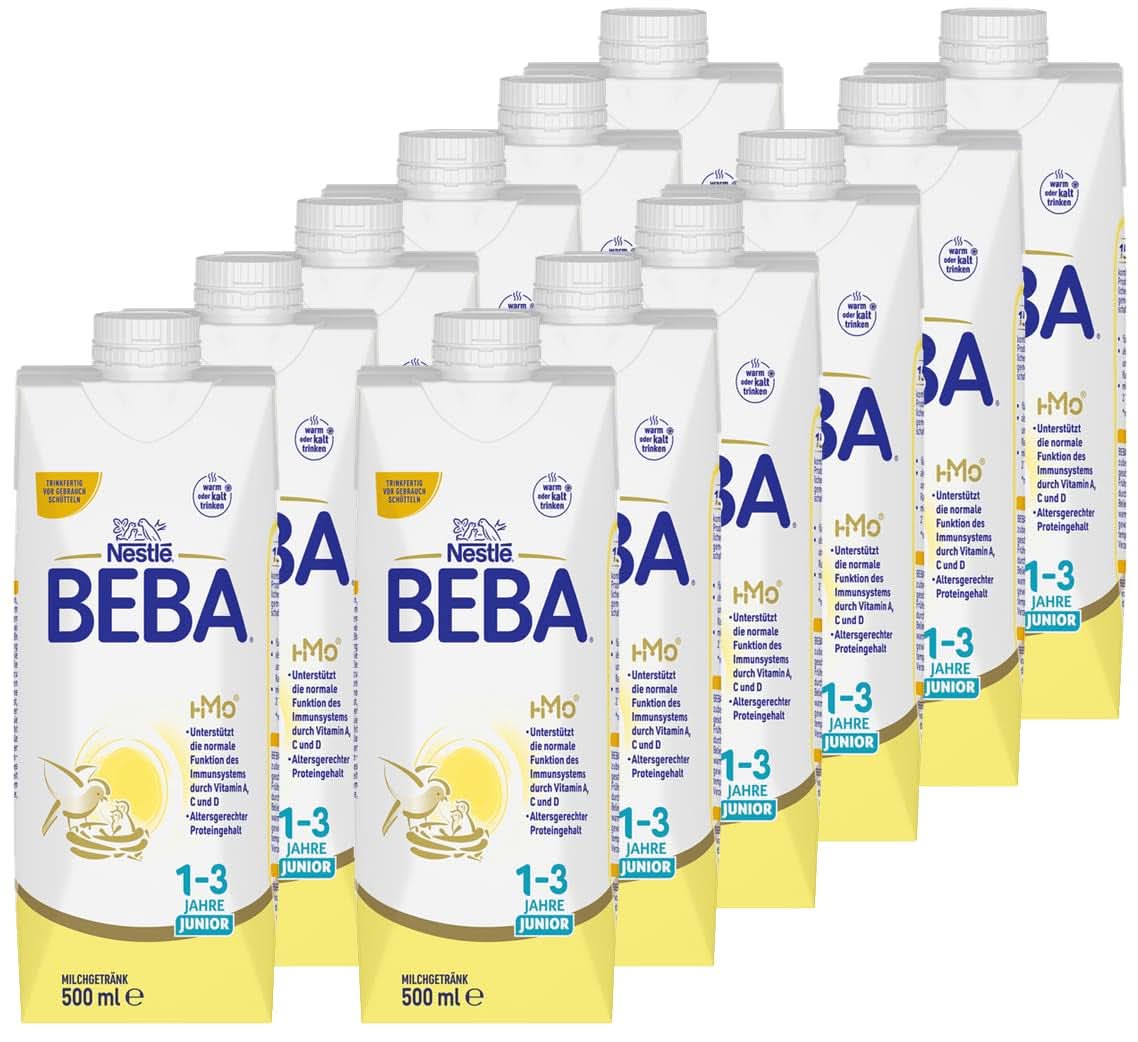 Nestlé BEBA JUNIOR 1, leche de fórmula a partir de 1 año Madre e Niño Naty Shop 12 x 500 ml