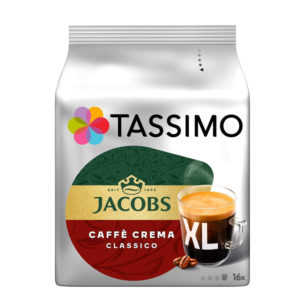 Tassimo Kapseln Jacobs Caffè Crema Classico XL, 5 x 16 Pads, 80 Kaffeekapseln