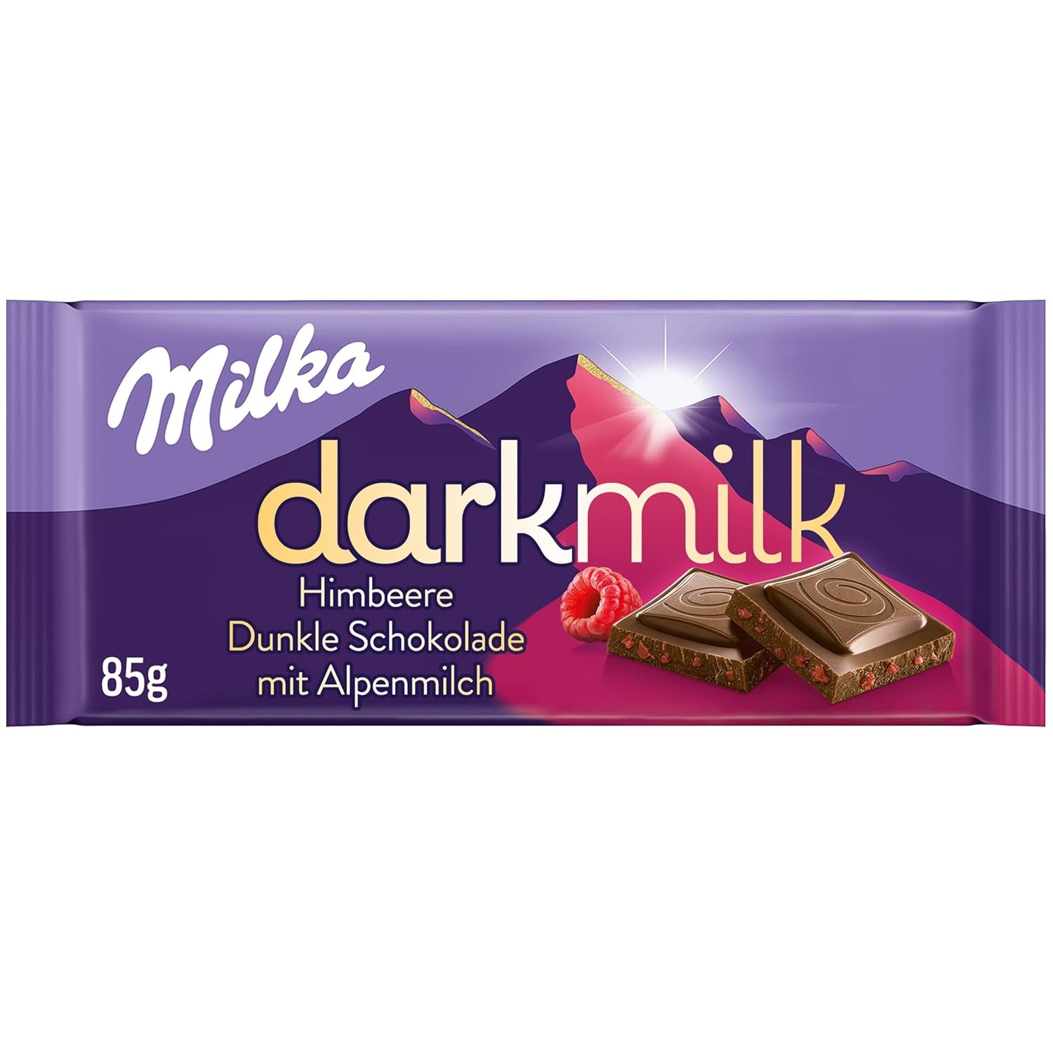 Milka Black Milk – Chocolate negro alpino con leche y relleno cremoso de turrón – 85g (paquete de 5)
