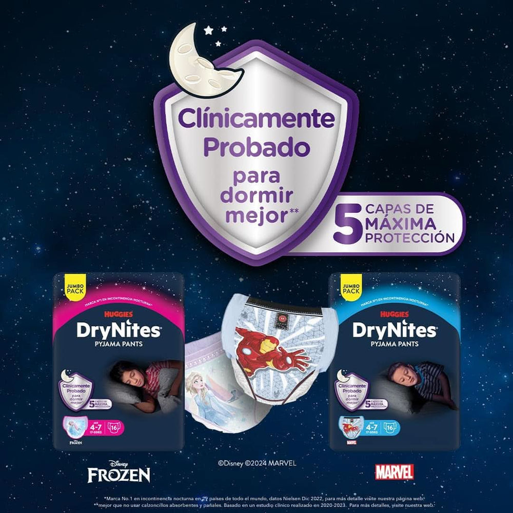 Pañales pantalón Huggies Drynites Spiderman, 4-7 años, 30 por paquete Madre e Hijo Naty Shop