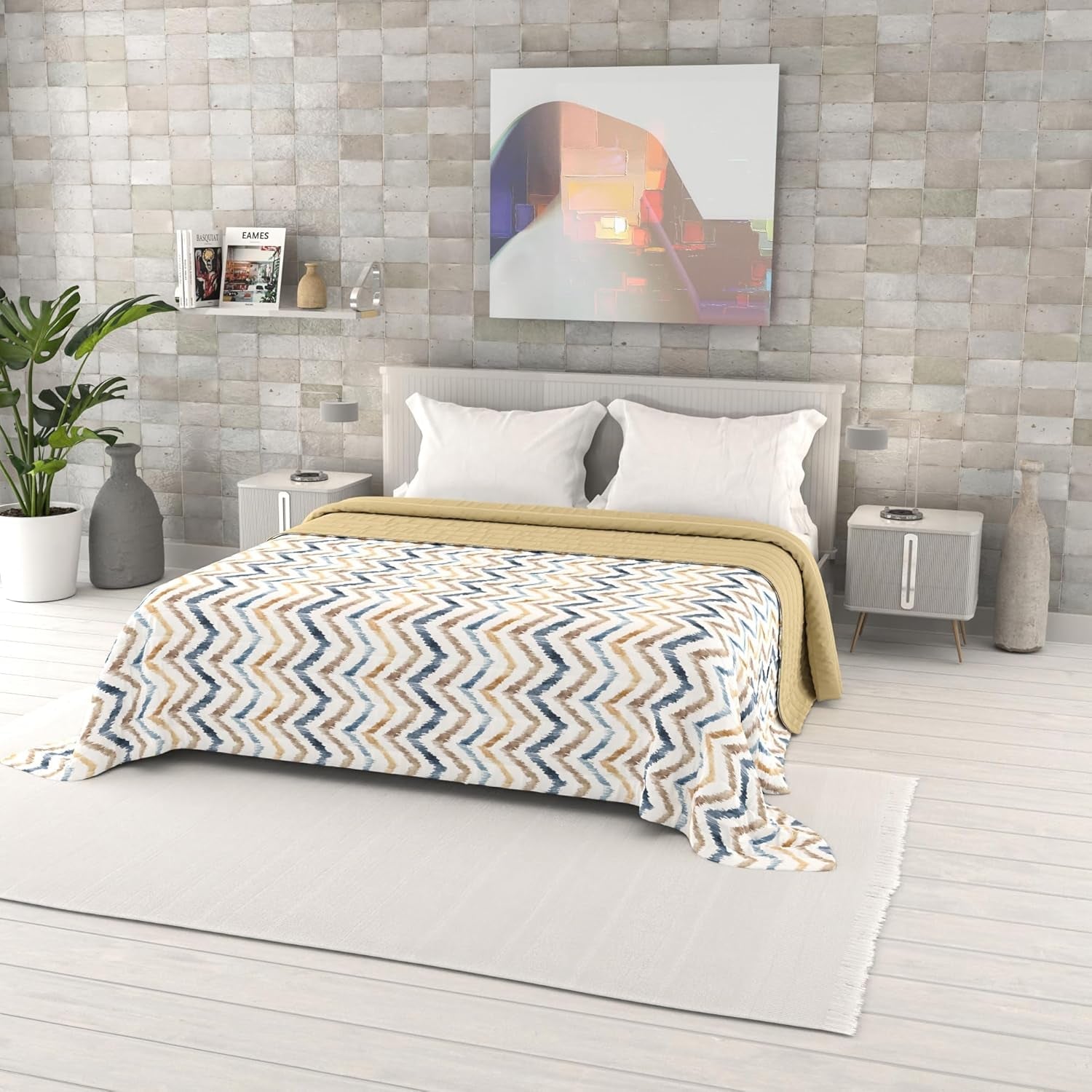 Colcha De Verano Estampada Fantasía, Relleno De Poliéster, Pétalos, 260X270Cm