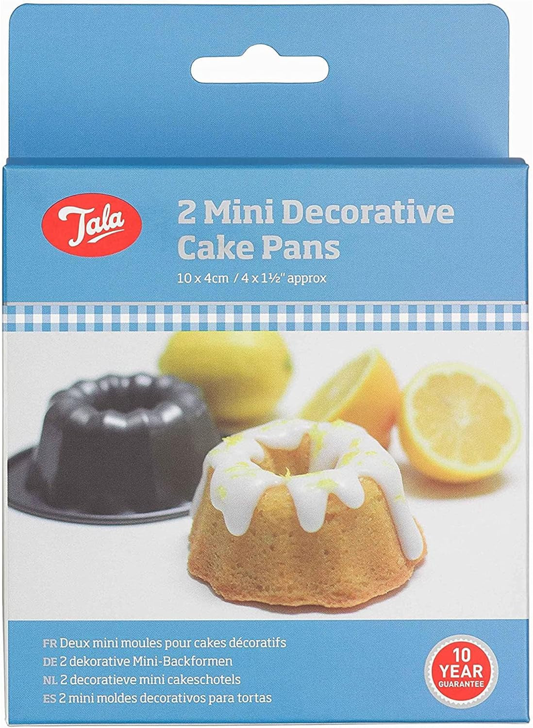 Tala Mini-Kuchenformen, Dekorativ, Antihaftend, Gugelhupf-Form, Gleichmäßige Hitzeverteilung, Gerillte Form, Karbonstahl, Breite, Flache Griffe, Spülmaschinen Und Gefrierschrankfest, 2 Stück Moldes y bandejas para hornear Naty Shop Mini-Dekoration