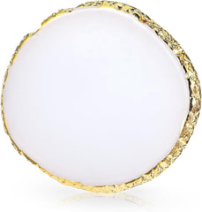 Harz Nail Art Palette,Maniküre Gemalt Palette,Goldener Rand Nagellackpalette,Nail Art Make up Paletten Display Fach Nagel DIY Zubehör(Weiß)