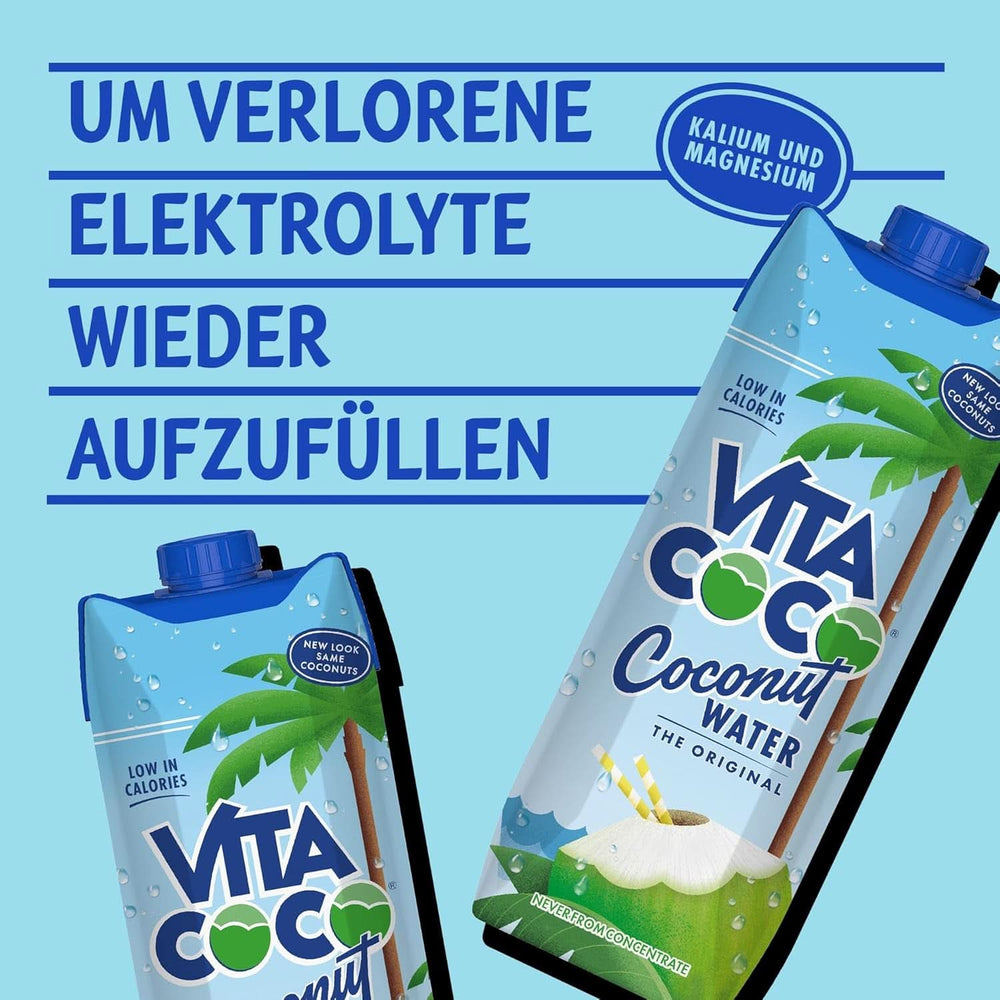Vita Coco Agua Pura de Coco 6 x 1 litro, crema hidratante natural con electrolitos, sin gluten, llena de vitamina C y potasio Naty Shop