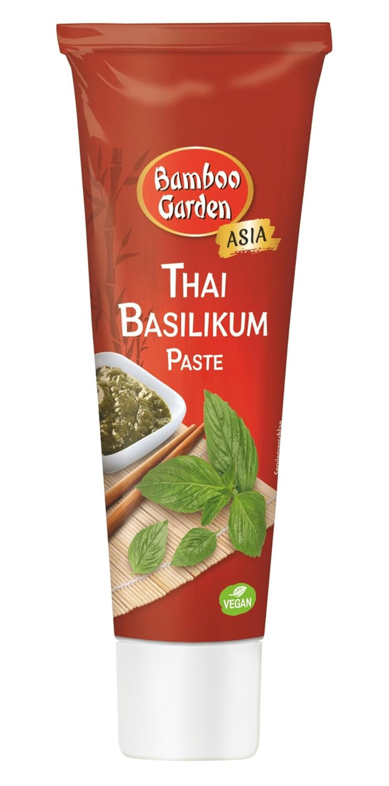 Bamboo Garden - Pasta de albahaca tailandesa | Para currys, suplementos, salsas o aderezos | Vegano | 45 g en el tubo