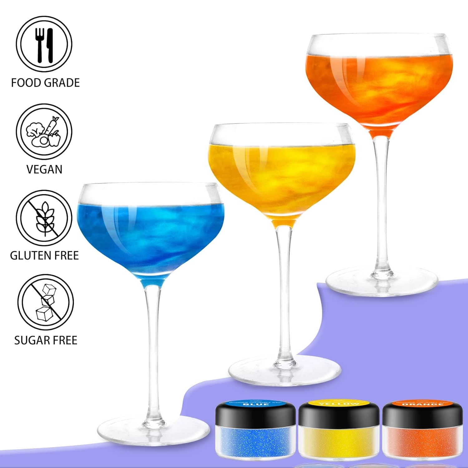 Purpurina comestible, 10 gramos, varios colores Glitter Naty Shop