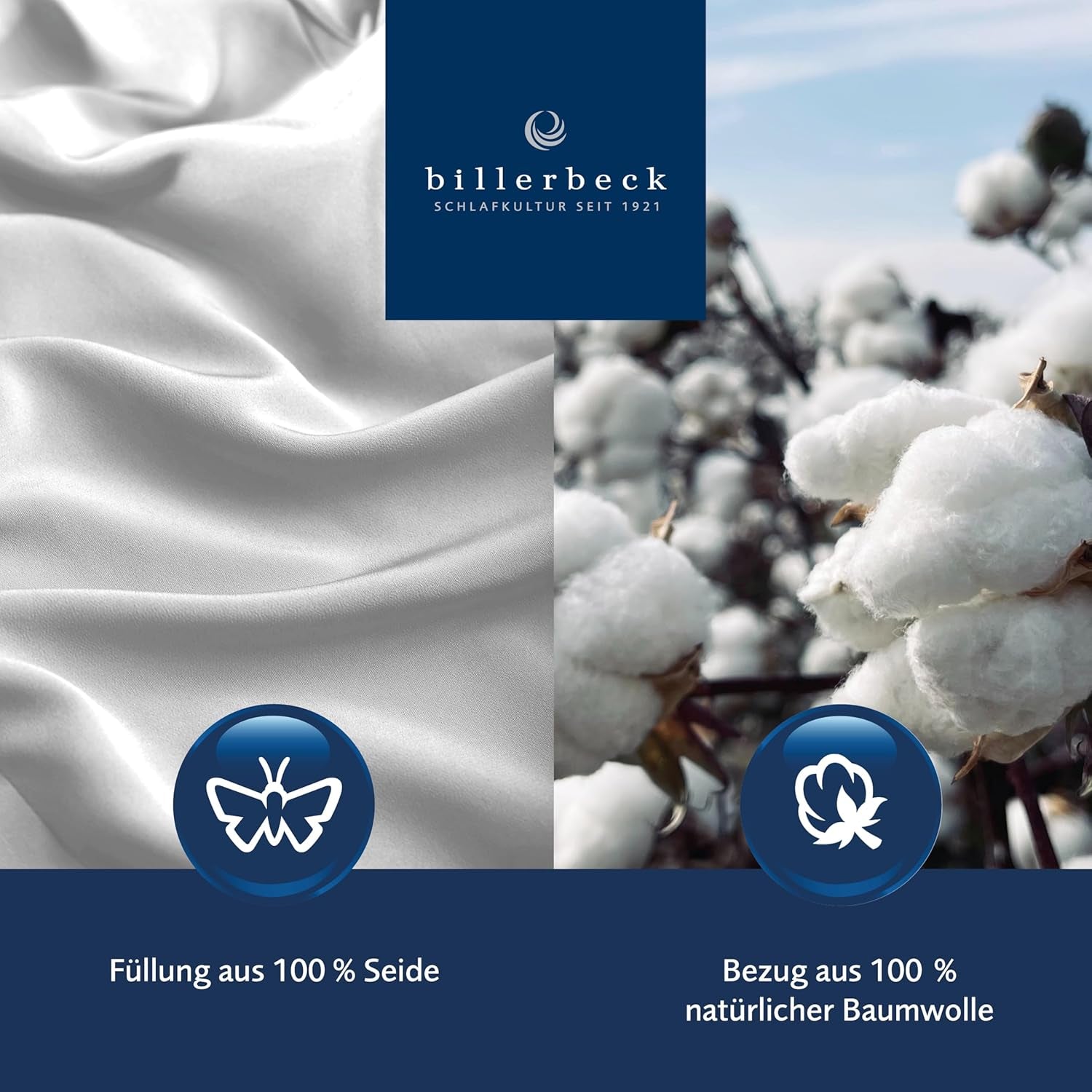 Billerbeck Simone Edredón superligero - edredón de seda - 135 X 200 cm - edredón de verano, edredón refrescante, edredón ligero de verano - 100% algodón, blanco Edredones y edredones Naty Shop