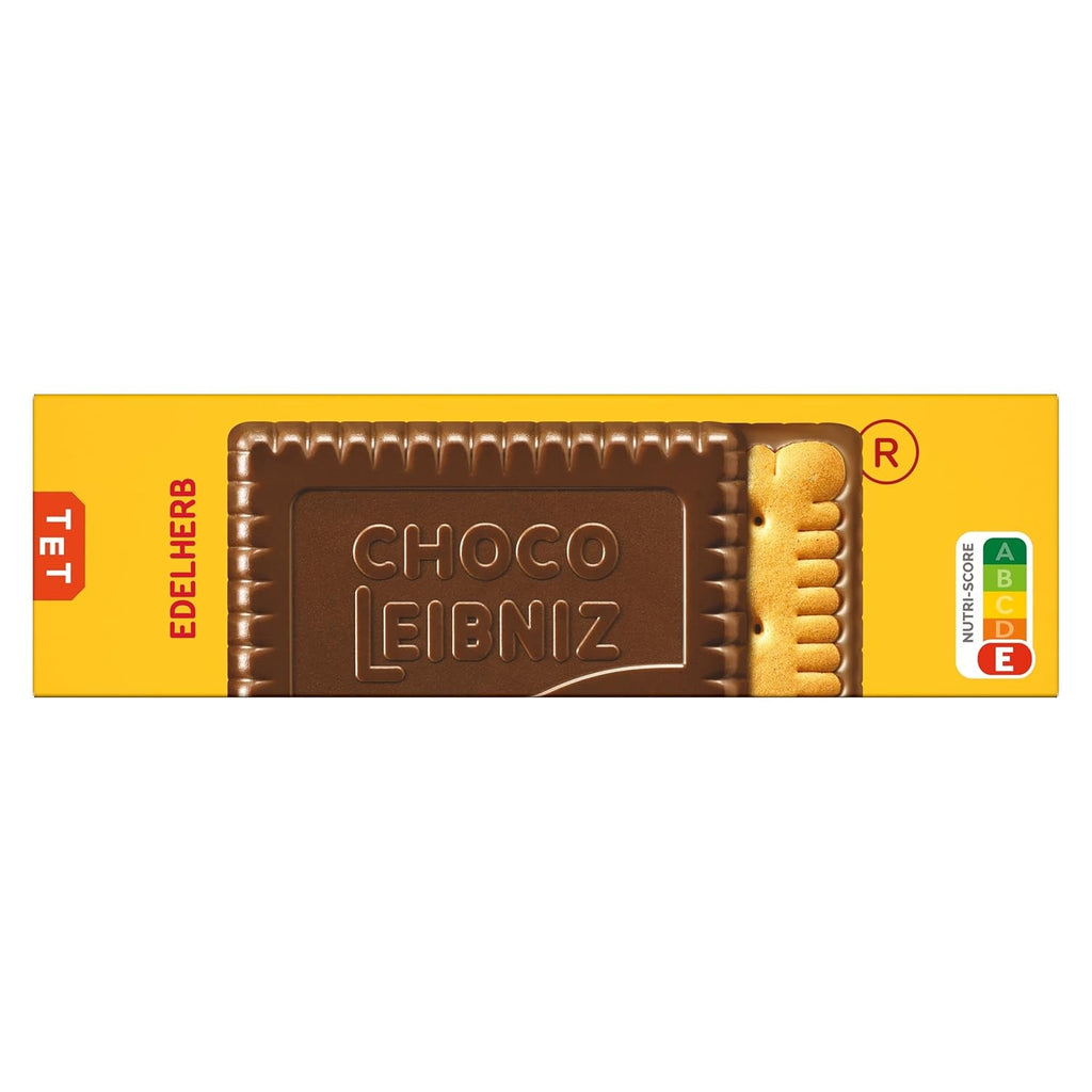 LEIBNIZ Choco Edelherb, 125 g, Fursecuri crocante cu unt încorporate în ciocolată neagră (1 x 125 g)