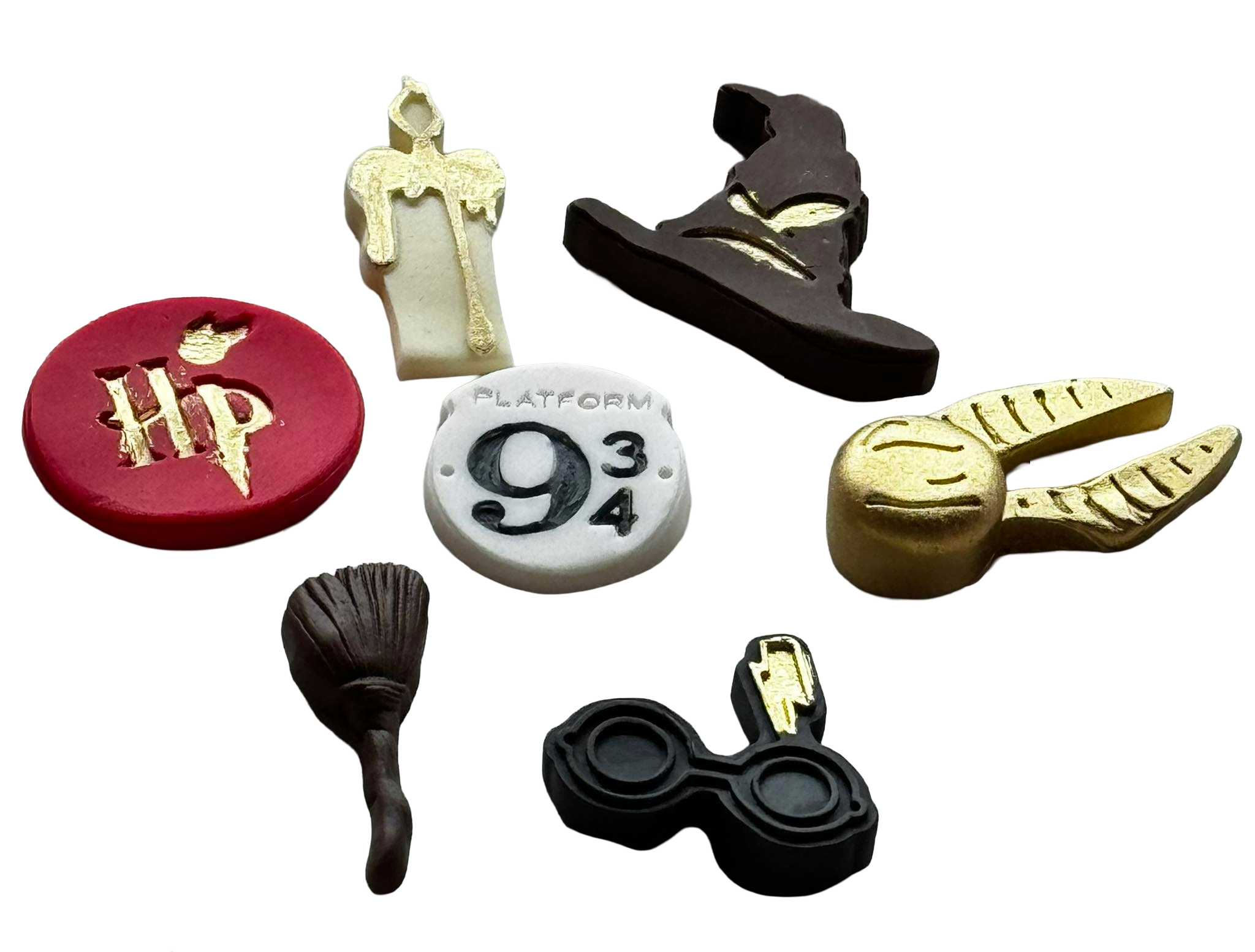 Harry Potter – Set de 7 adornos comestibles de pasta de azúcar, tema Hogwarts