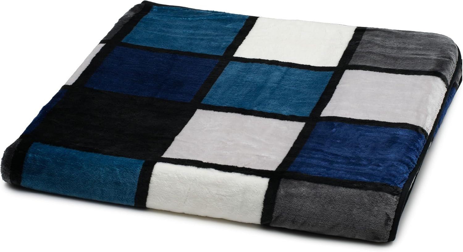 Gözze - Manta suave y cómoda, sensación de cachemira, tejido pesado 500 g/m², Antigua, 150 x 200 cm - Camas y fundas mostaza/negro/blanco Besuche den Gözze-Store Azul/plata/blanco