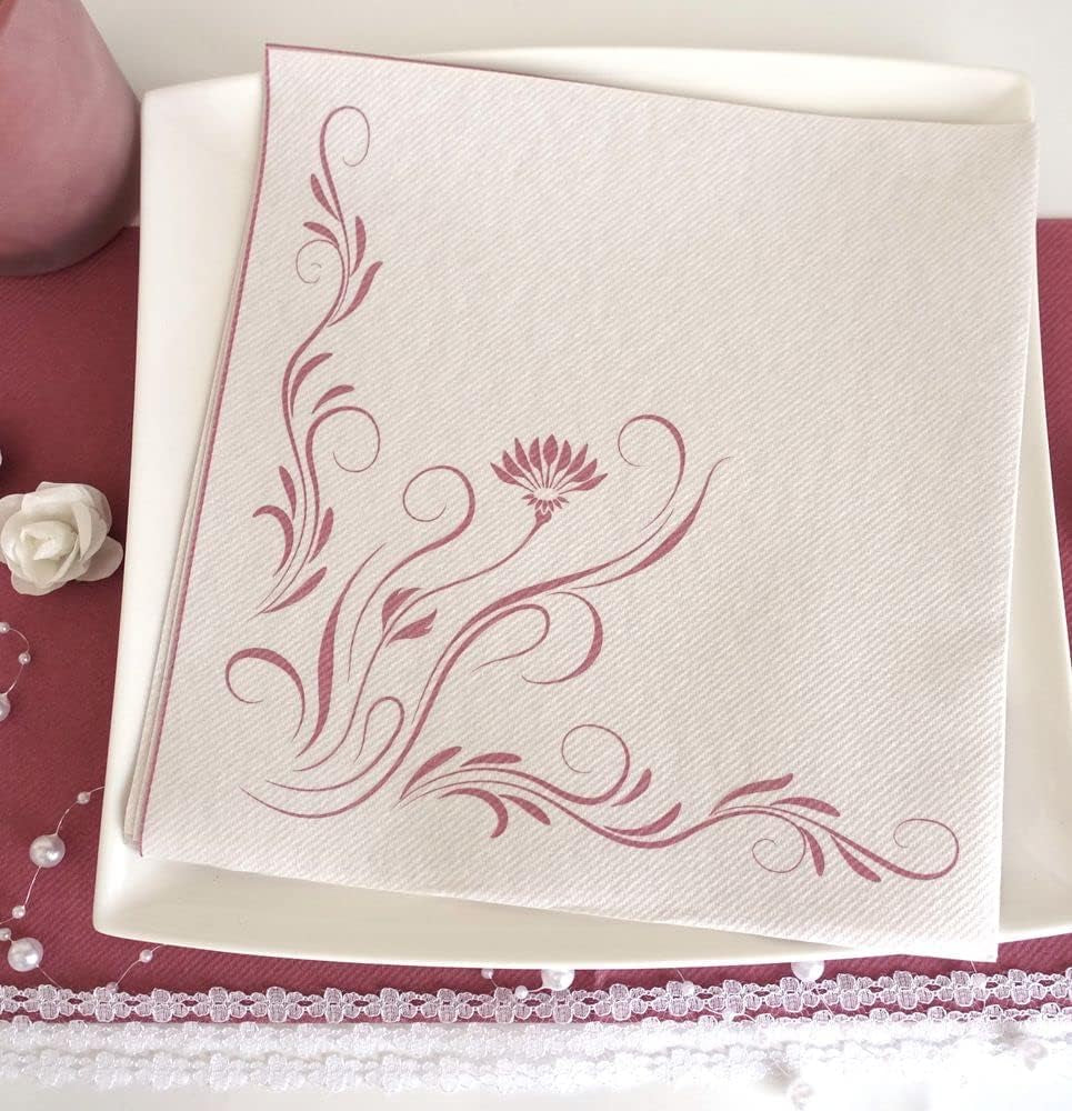 Șervețele Apartina Elegantia 40X40 Cm Fabric-Like Airlaid, șervețel de nuntă de înaltă calitate, șervețele de nuntă Fabric-Like șervețele de unică folosință pentru diferite ocazii (Dusky Pink)