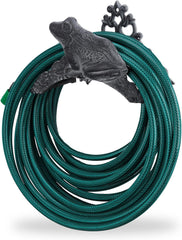 Suport furtun de grădină Relaxdays, fontă, design broască, nostalgic, suport furtun, ÎxLxA: 19 x 27 x 17 cm, gri