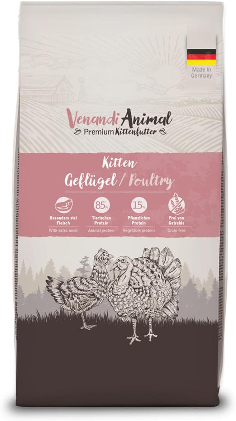 Venandi Animal - Hrană premium pentru pisici - Miel, cu multă carne proaspătă, hrană uscată, fără cereale 1 pachet (1 X 1,5kg)