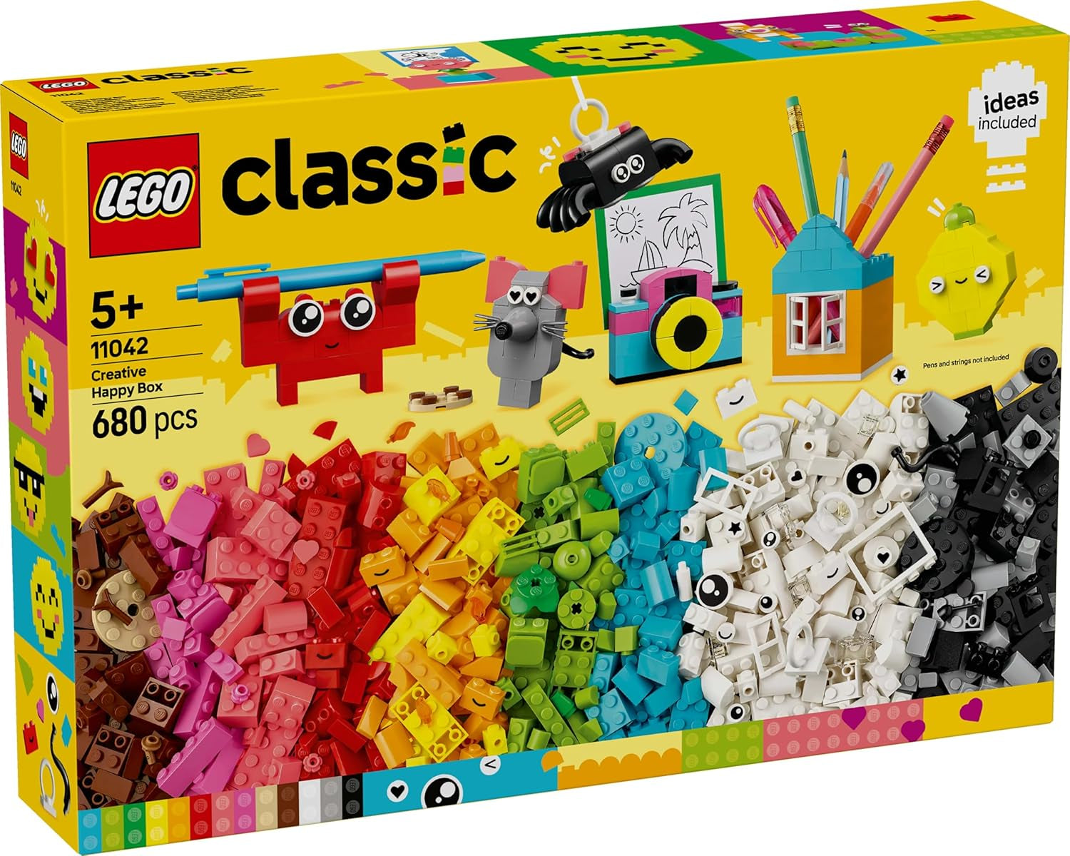 LEGO Classic Creative Fun Box, Ladrillos de construcción de colores para juegos de rol imaginativos, Set de construcción para principiantes, Juguetes para niñas y niños a partir de 5 años, Modelos reconstruibles 11042 Juegos de construcción Besuche den LEGO-Store