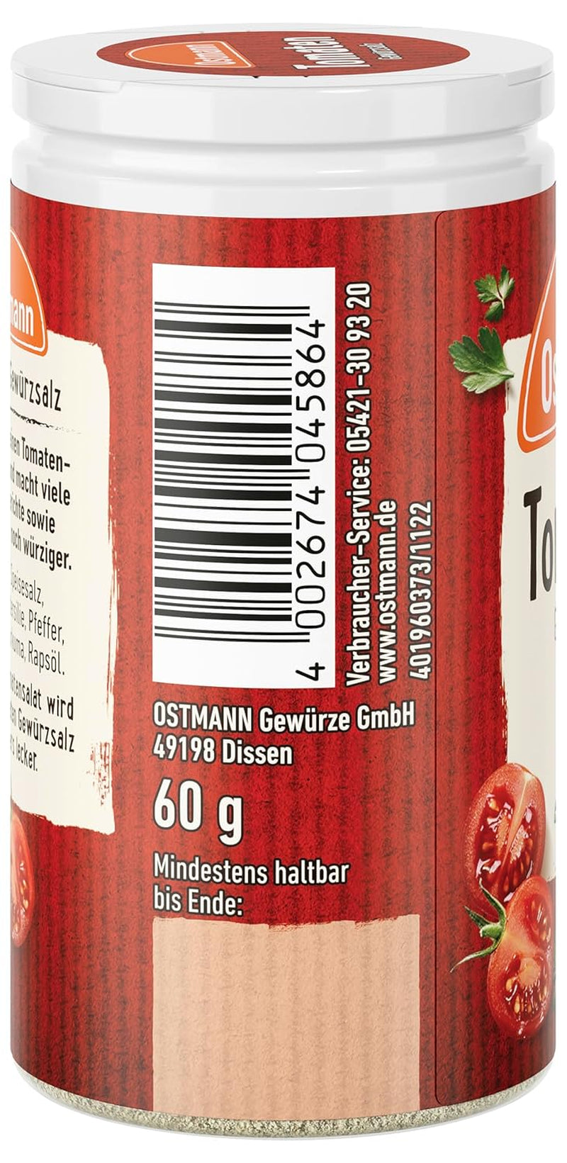 Ostmann Gewürze - Tomate Gewürzsalz | Perfecto para condimentar ensalada de tomate y bruschetta 60 g en Der Streudose