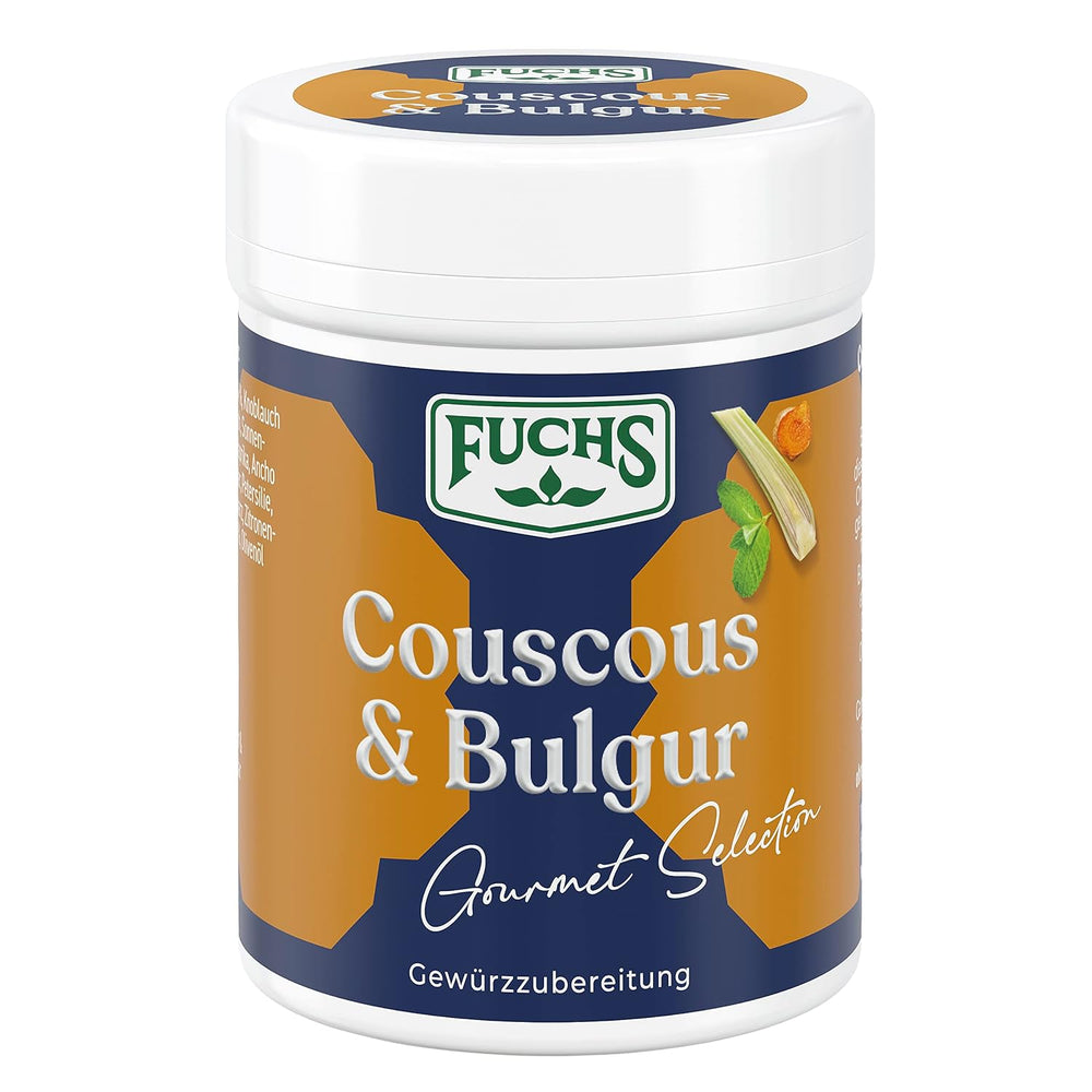 Fuchs Spices Gourmet Selection Medio Oriente/África - Mezcla de Especias para Cuscús y Bulgur Mezcla de Especias Recargable para Condimentar Platos de Bulgur Vegano 55g