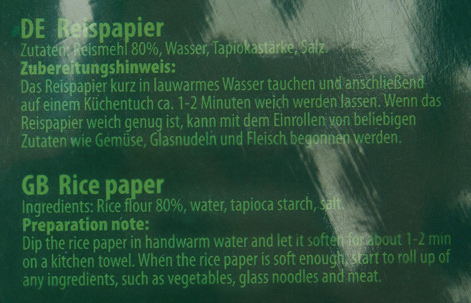 Ricefield Papel De Arroz Redondo 22cm 1 Paquete (300g)