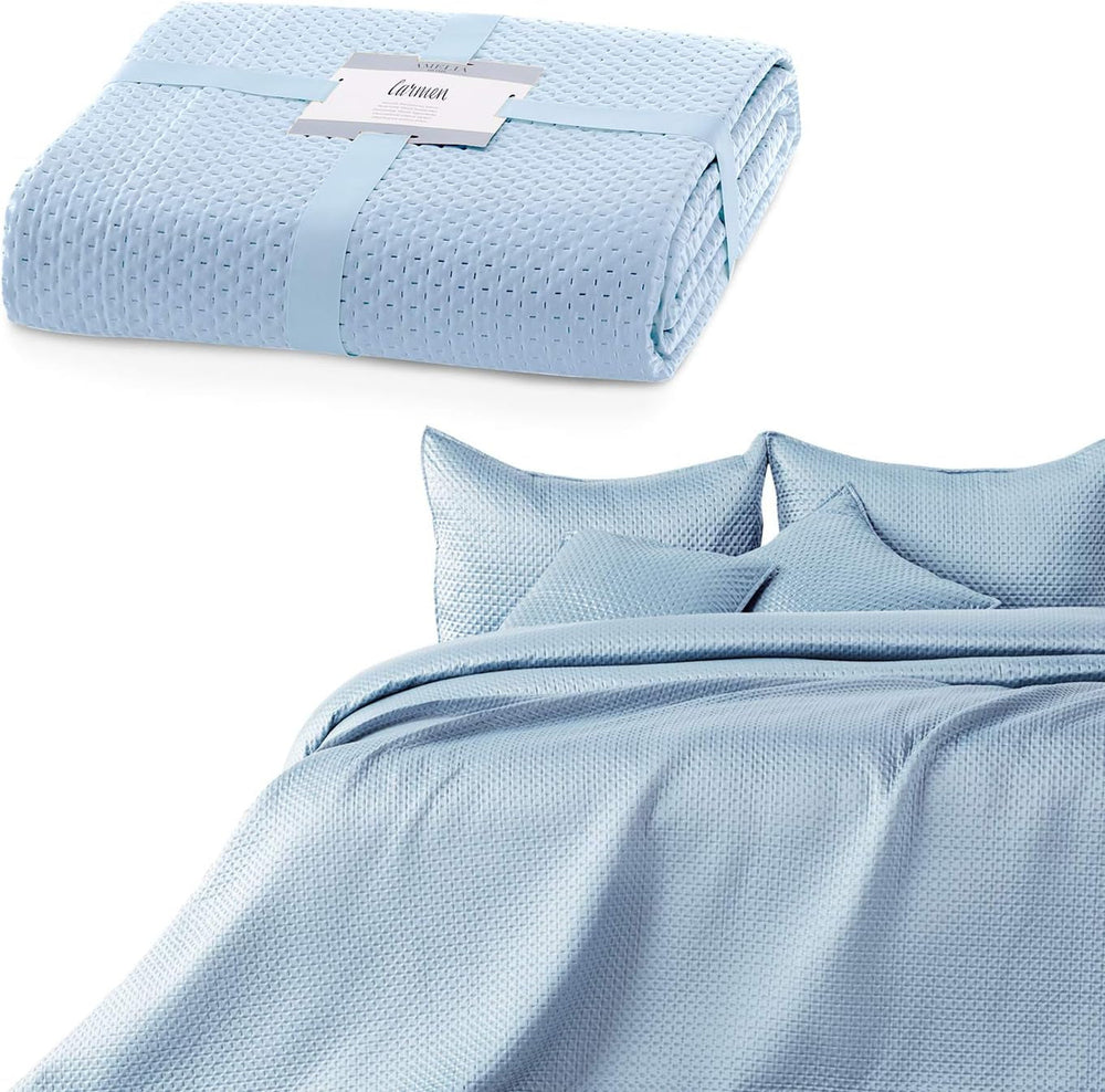 Ameliahome Colcha 200X220 Cm Colcha verde oscuro con dos lados en relieve Satén Mate Carmen Camas y Mantas Besuche den AmeliaHome-Store Carmen gris 260X280 Cm