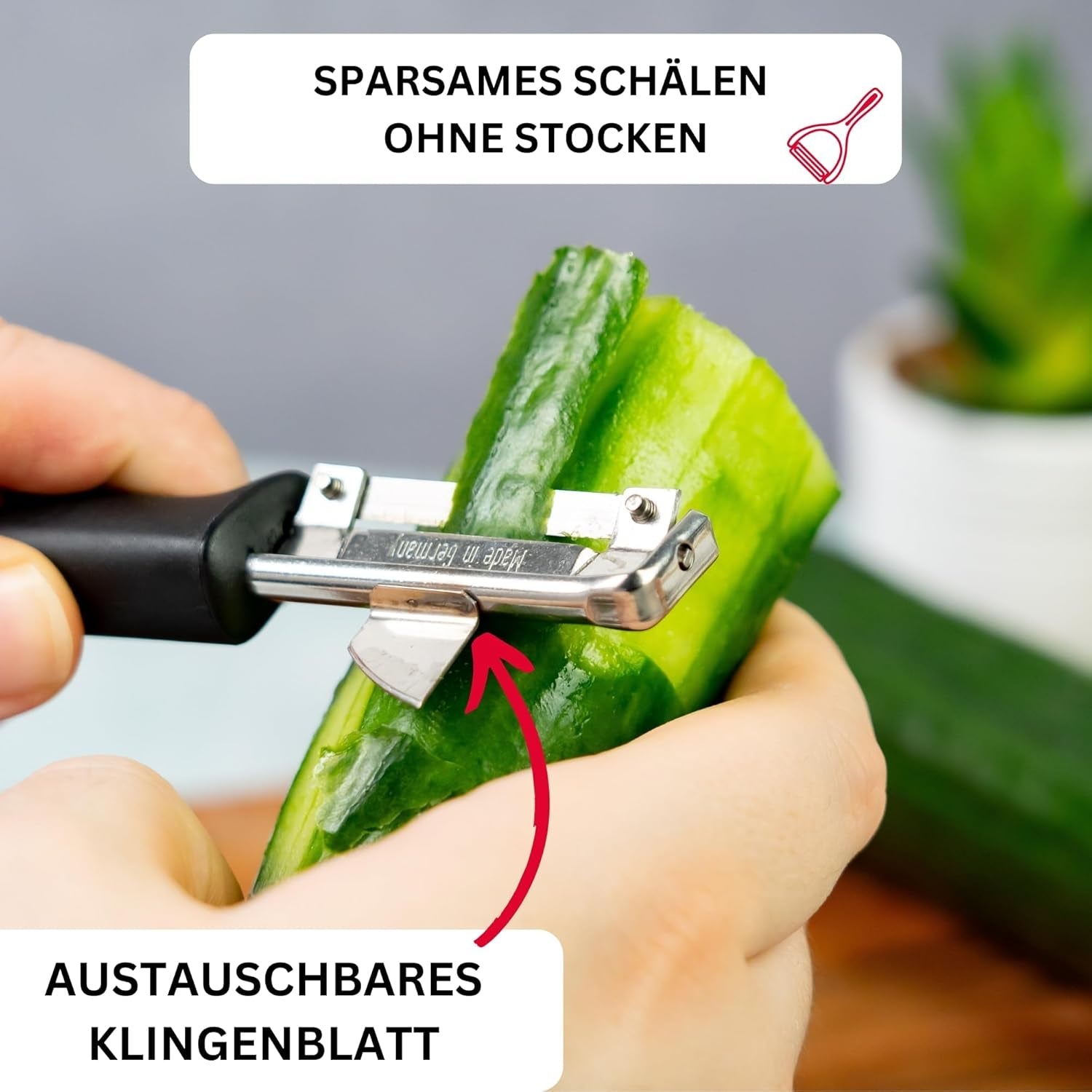 Westmark 29092270 sparschäler gallant, pp/tpe/edelstahl, schwarz / rot, 16,5 x 3,7 x 2 cm pelador naty shop