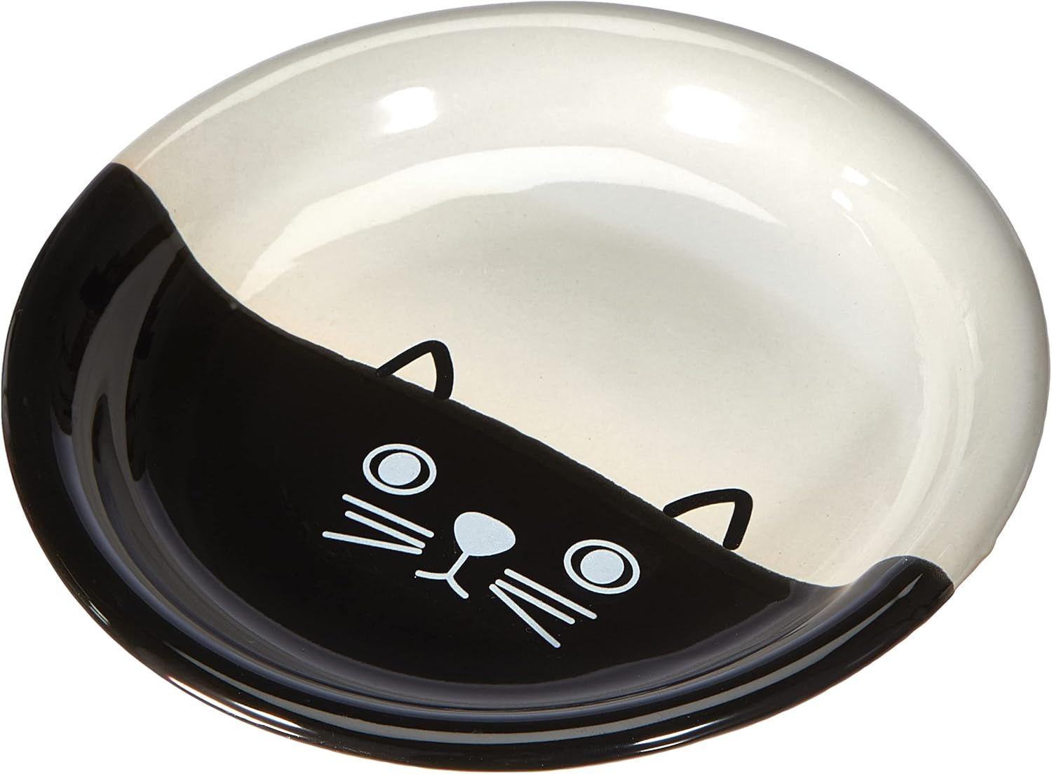 Katzen Keramik Milchschale FACE, Ø14 x 2 cm, 1 unidad