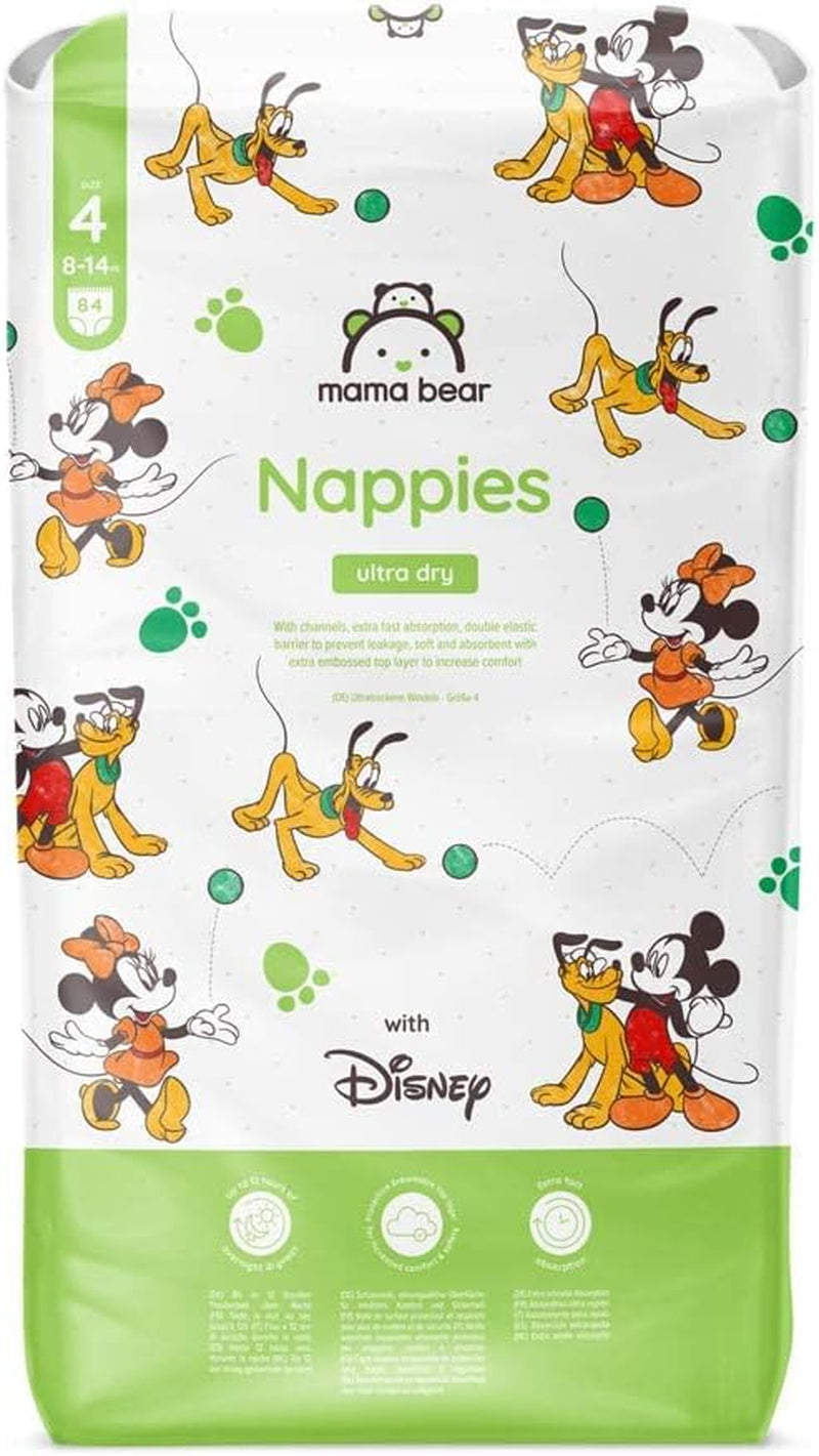 Marca Amazon: Mama Bear Disney Pañales ultra secos, tamaño 3 (4-9 kg) - Caja mensual, blanco, 172 unidades (2 paquetes de 86)