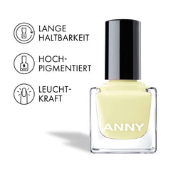 ANNY Nail Polish - Esmalte de uñas de color de alta calidad, duradero, resistente a las astillas y de secado rápido, color: Lemon Talk - 15 ml