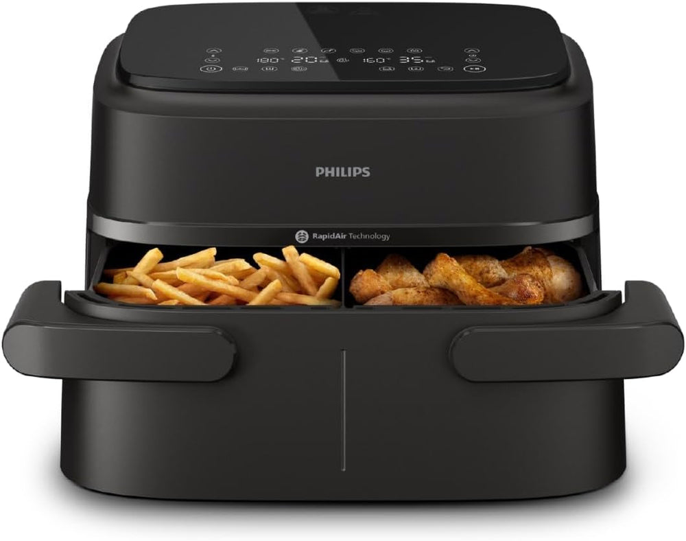 Philips Airfryer Dual Basket Serie 3000, 9L, 2 cestas, 2 platos listos al mismo tiempo, tecnología Rapidair plus aire caliente Electrodomésticos Naty Shop Flex Basket 7,1 L