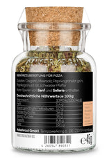 Pizza Ankerkraut, para el sabor italiano original, como la de Steinofen, también para pasta, tomate-mozzarella y muchos otros platos, 45 g en vaso de corcho