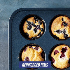 Blue Diamond Bakeware 12Er Muffinform Mit Antihaftbeschichtung, Blau Moldes y bandejas para hornear Naty Shop