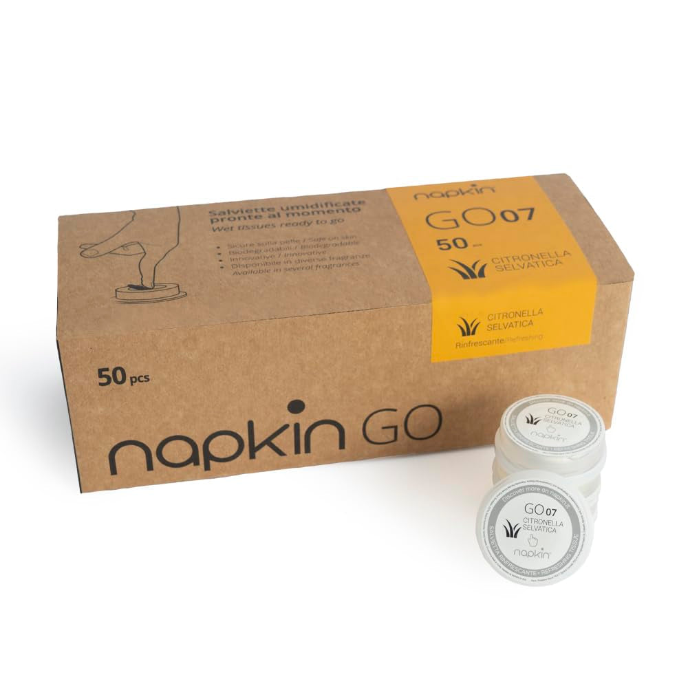 Go 07 Citronela Toallita limpiadora comprimida con líquido 50 piezas