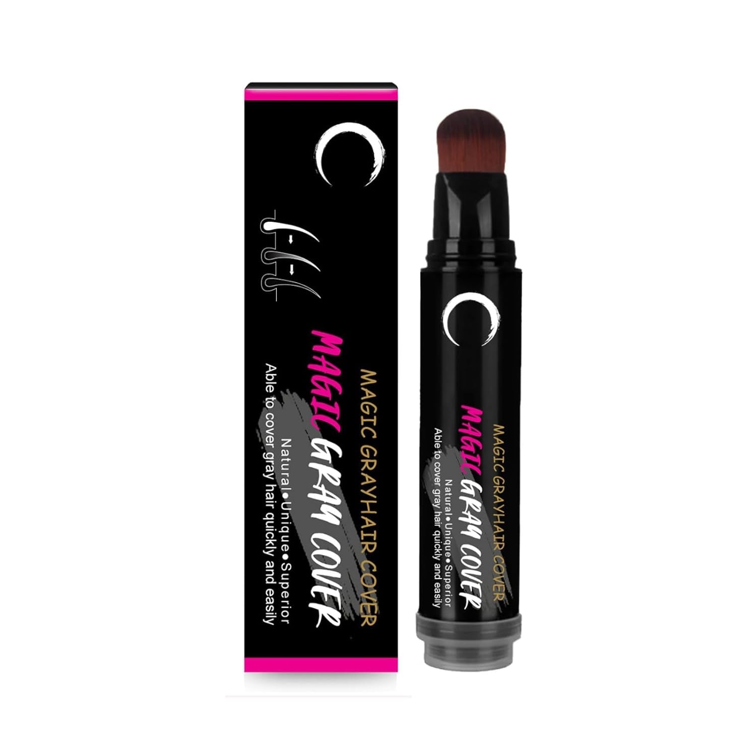 Negru maro de unică folosință vopsea de păr Pen Instant Grey rădăcină acoperire Hair Colour Cream Stick Pen rapid acoperire temporară păr alb Vopsea pentru par Naty Shop Maro