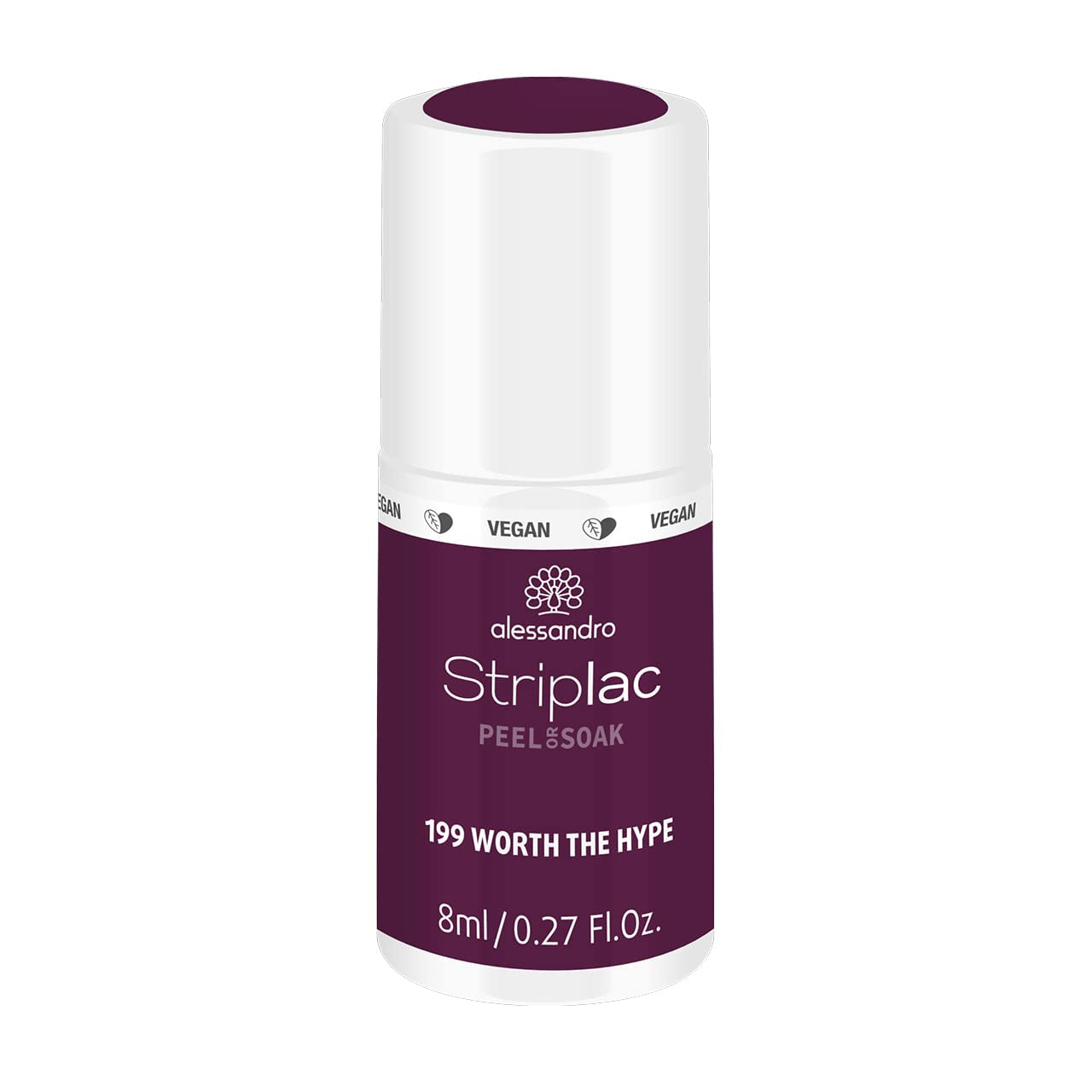 alessandro Striplac UV-Nagellack Flat White – Schonend und langanhaltend – Einfache Entfernung dank Peel-Off-Technologie – Vegan und tierversuchfrei – 8 ml