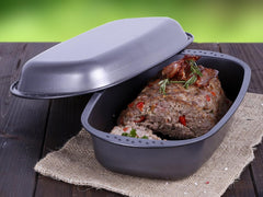Chg 9942-04 bratenform mit deckel, antihaftbeschichte, antracita-metálico, 37 x 20 x 7 cm moldes y bandejas para hornear naty shop