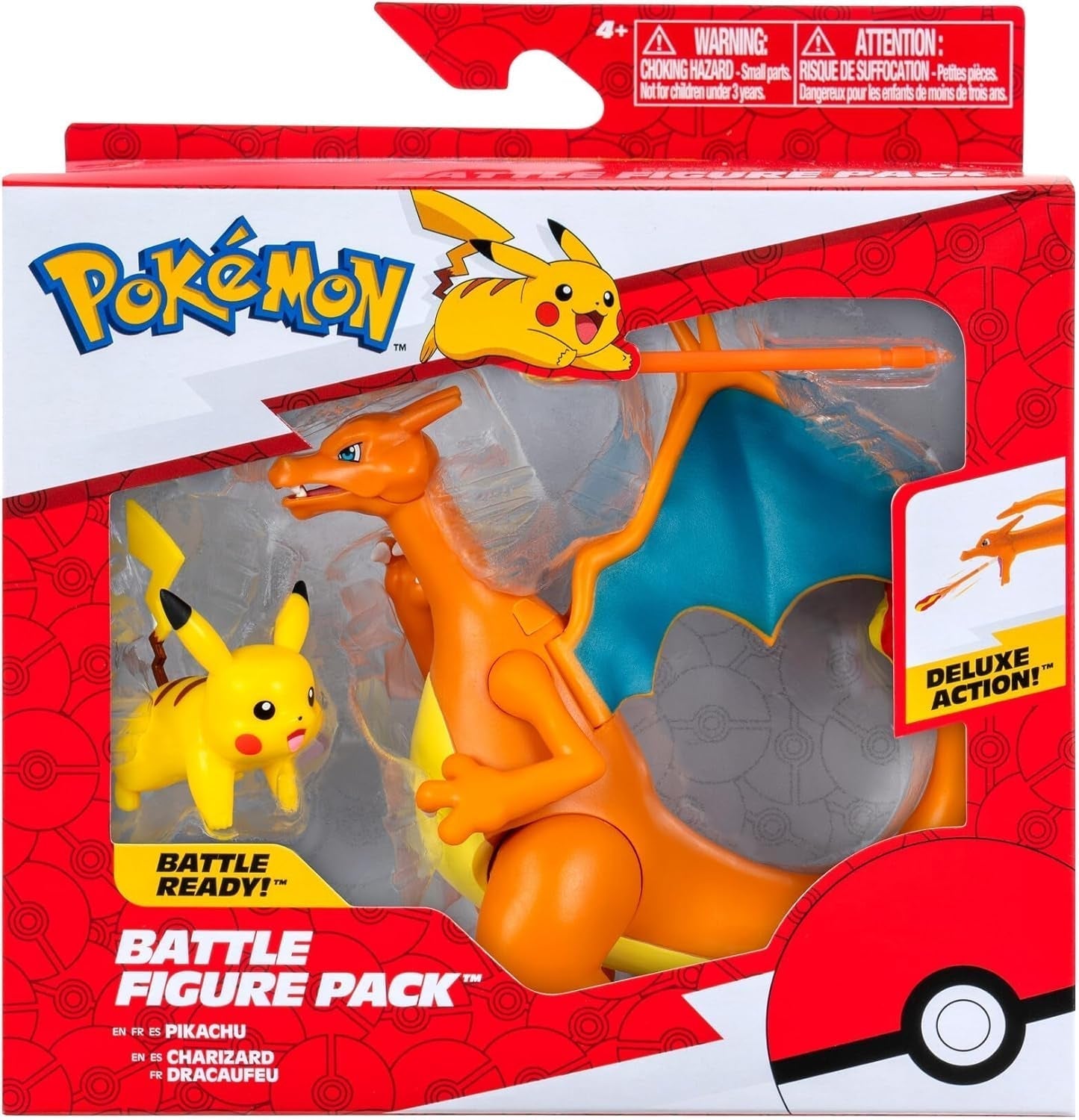 Pokémon PKW3459 - Paquete de figuras de batalla - Glurak y Pikachu, Glurak móvil con figuras de acción de Pikachu Naty Shop Título predeterminado