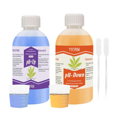 Regulador de pH para hidroponía, líquido para aumentar y disminuir el pH, líquido regulador de pH para reducir o aumentar el valor del pH, tampón premium de 250 ml, adecuado para todos los sistemas hidropónicos (suelo y agua)