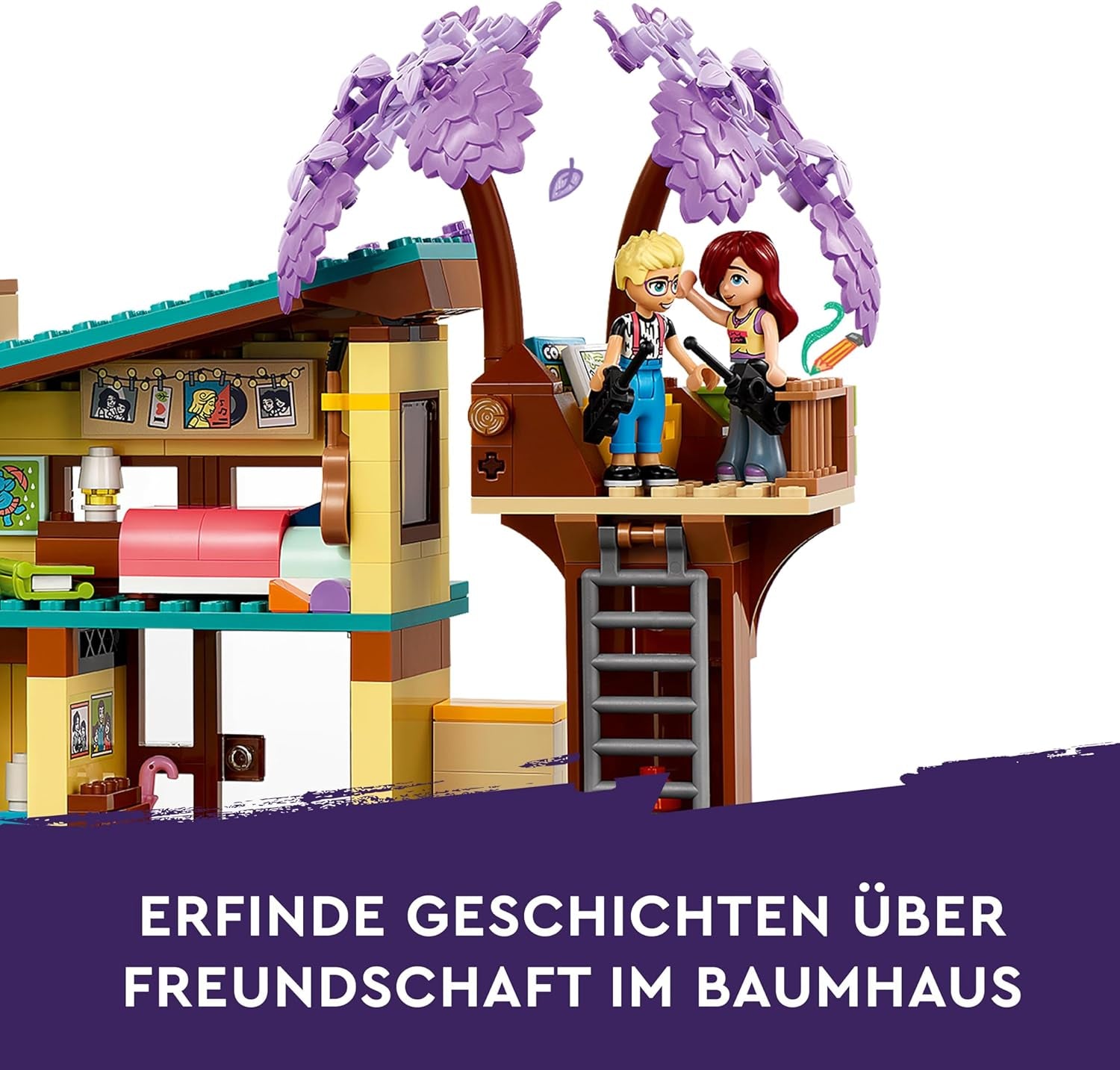 LEGO Friends Casa familiar de Olly y Paisley, casa de muñecas con figuras y accesorios, casa de dos pisos y casa en el árbol, regalo creativo para niñas y niños 7+ 42620 Juegos de construcción Besuche den LEGO-Store