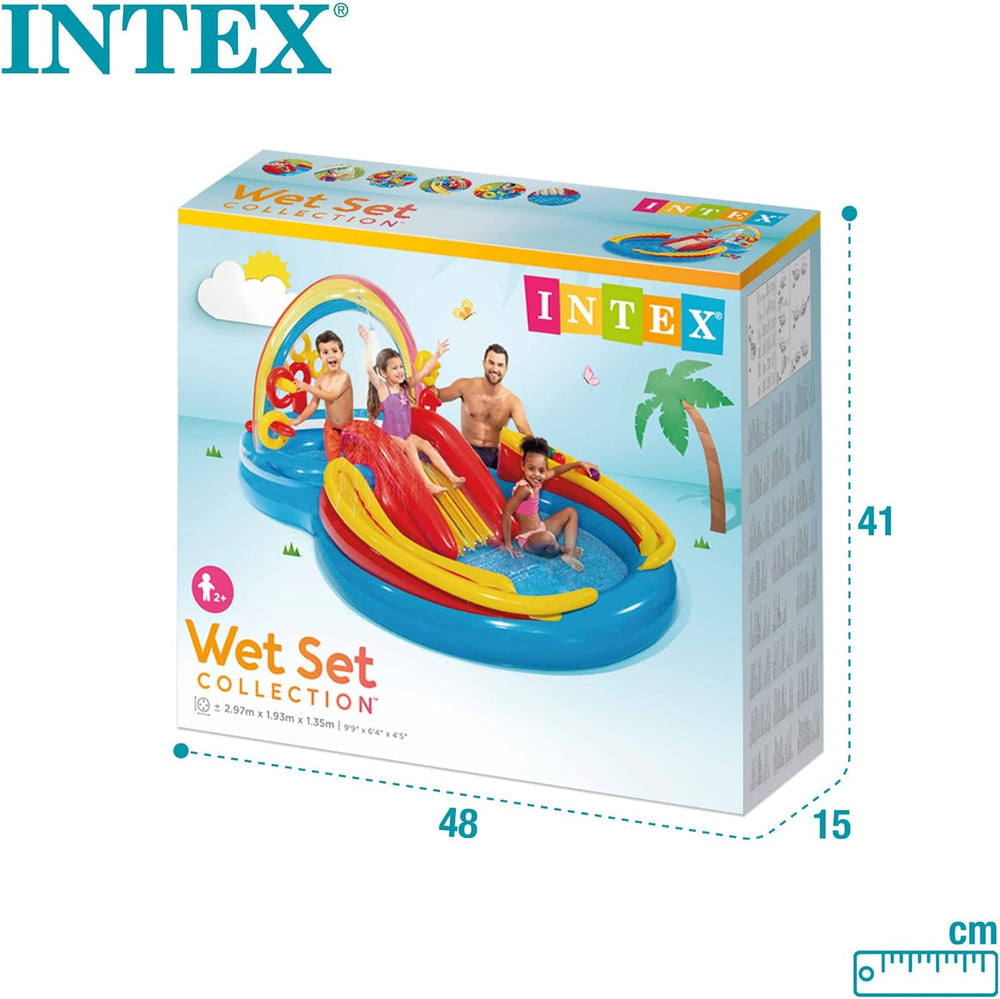 Centro de juegos Intex Rainbow Ring - Piscina elevada para niños - Piscina para niños - 297 x 193 x 135 cm - Para mayores de 3 años 57453NP Multicolor 297x193x135 cm