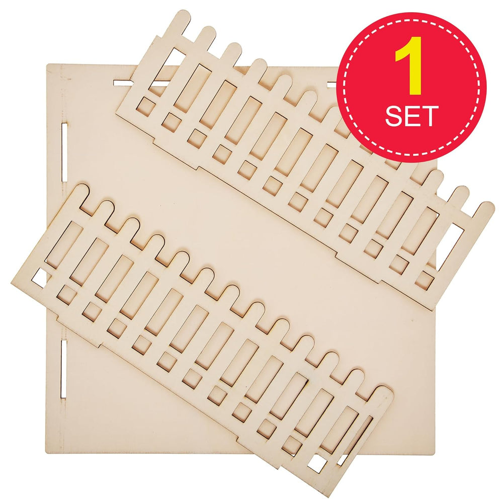 Baker Ross FN256 Mini casă de păpuși din lemn, grădină - 1 pachet, kit casă de păpuși pentru copii, kit de artizanat