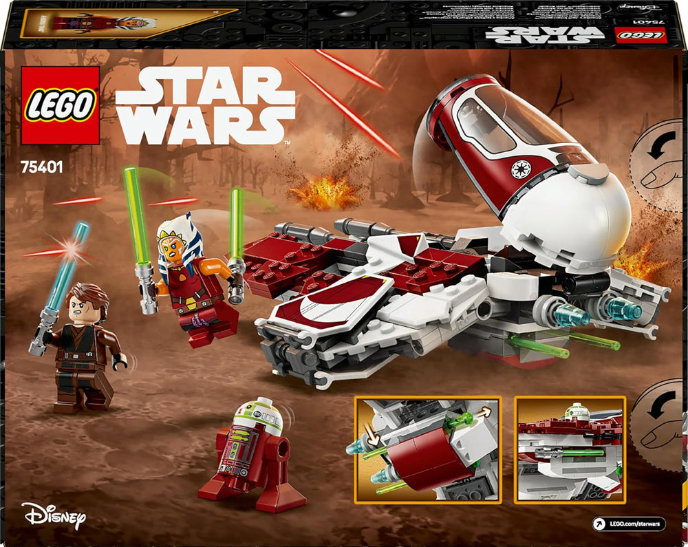LEGO Star Wars 75401 Ahsokas Jedi Interceptor, figuras para fans de The Clone Wars, minifiguras de Ahsoka Tano y Anakin Skywalker, con luces y R7-A7, para jóvenes y mujeres de 8 años