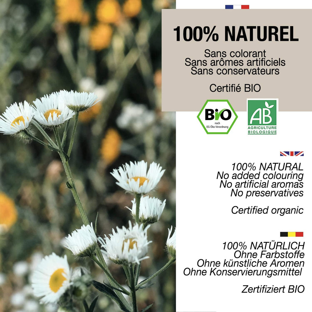 ORIGEENS Ceai organic din flori de mușețel din Europa, 100 g | Frunze de ceai vrac, ceai organic pentru somn și digestie | Mușețel german | Certificat și ambalat în Germania