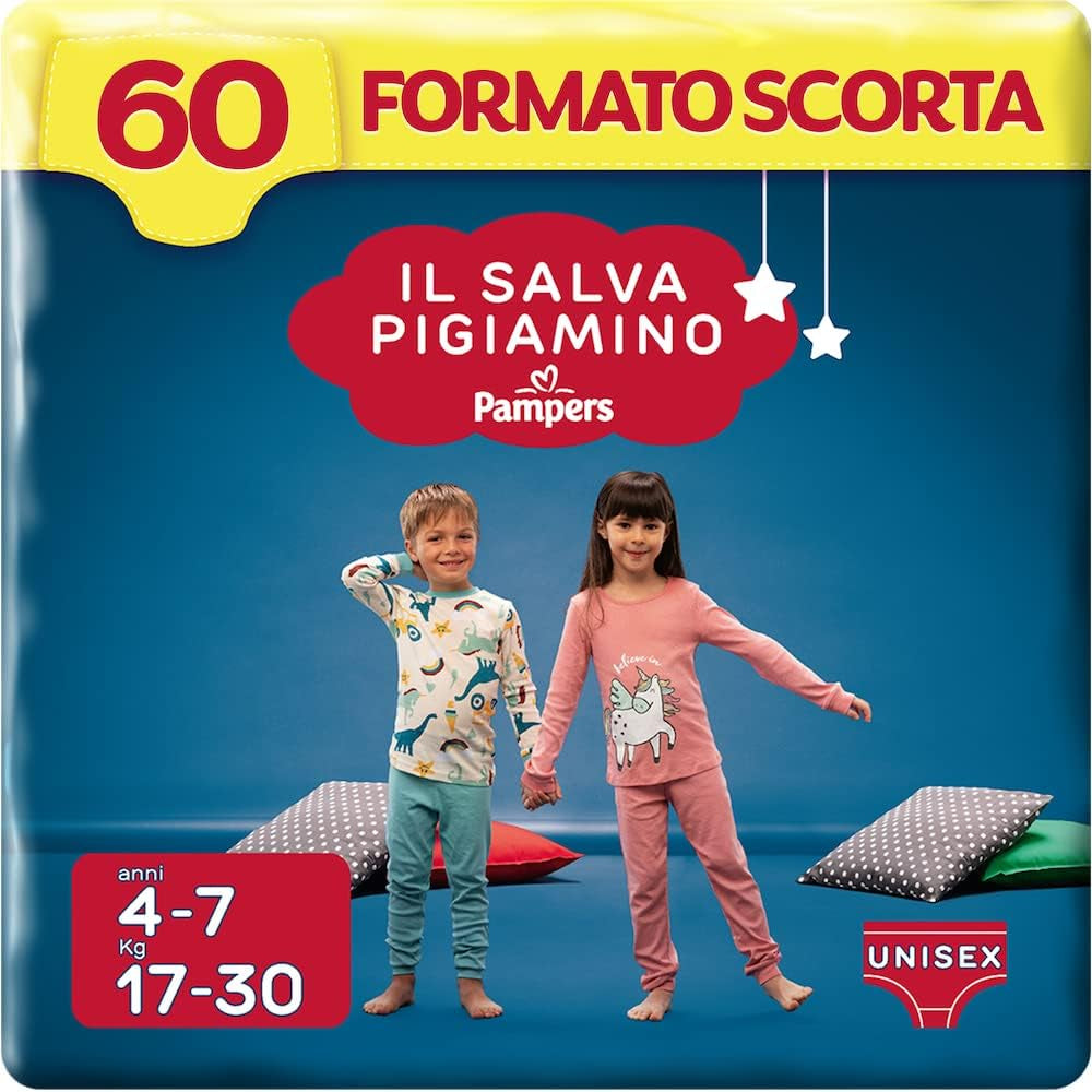 Pampers Il Salvapamino 4-7 años, paquete a granel, 60 pañales, talla S/M (17-30 kg)