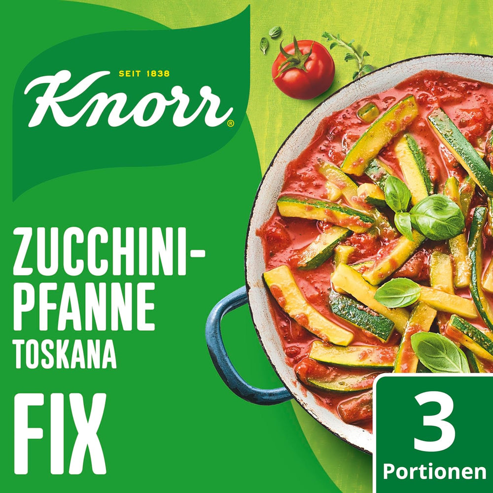 Knorr Fix Veggie Würzmischung Zucchini-Pfanne Toskana con gemüse für eine leckeres Gericht ohne geschmacksverstärkende Zusatzstoffe 3 porciones