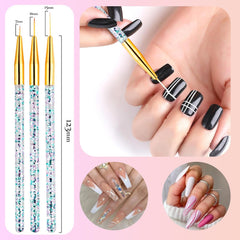 31 Stück Professionelle Nagel Pinsel Set, Dual-Ended Nagelpinsel,Pinsel Für Gelnägel,Acryl Nail Art Pen,Nail Art Dotting Tools,Nail Brush Für DIY Nagelkunst Salon Design
