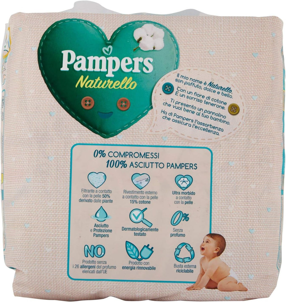Pampers Naturello Midi, 22 pañales, talla 3 (4-9 kg)