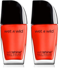 Color de uñas Wild Shine, esmalte de uñas sin formaldehído, tolueno ni ftalatos, fórmula de secado rápido de larga duración, Heatwave (paquete de 2)