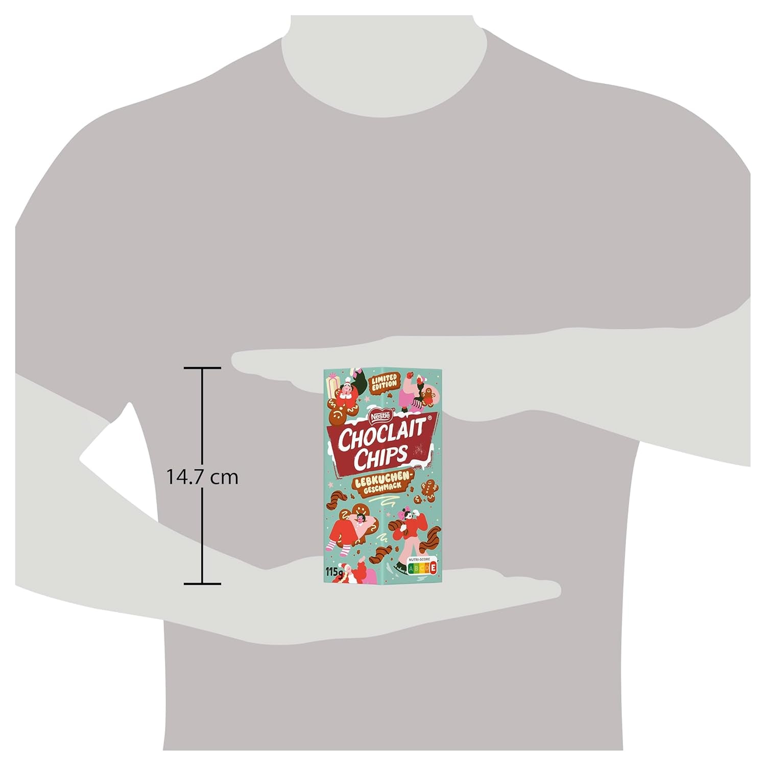 Nestlé Gingerbread, un delicioso y crujiente snack con sabor a pan de jengibre, cubierto de chocolate con leche y refinado con franjas decorativas de chocolate amargo, 1 paquete (1 x 115g)